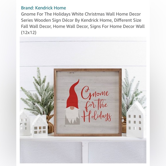 NWT! Gnome for the Holidays Wooden Decor by Kendrick Home - Picture 2 of 7